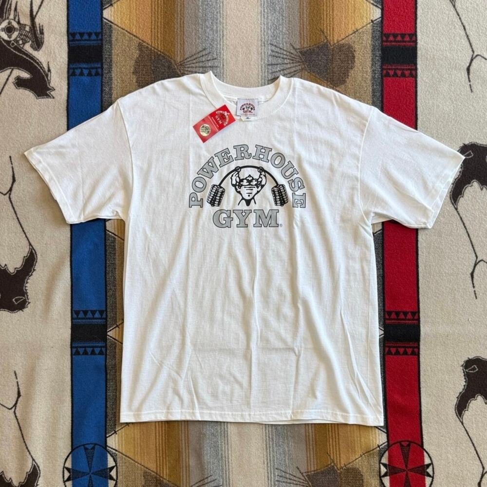 Vintage Men’s Powerhouse Gym T-Shirt Size XL Brand New Lift Lifting White